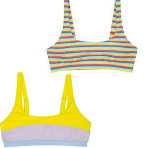 SwimZip Bikini Top Scoop Neck UPF 50+ Size M/L Lot of Two Resortwear Beach Swim